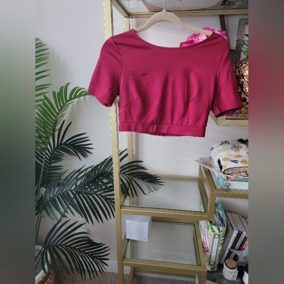 Lulu's Burgundy Wine Red Two Piece Skirt Set - Women's Size Large - Picture 6 of 14